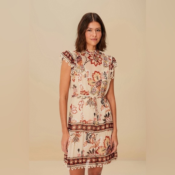 FARM Rio Dresses & Skirts - FARM Rio Sand Aura Floral Mini Dress